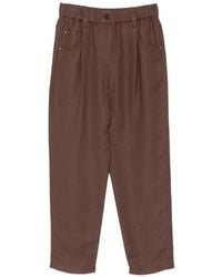 Brunello Cucinelli - Elasticated-Waist Straight-Leg Trousers - Lyst