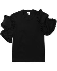 Noir Kei Ninomiya - T-shirt Met Ruches - Lyst
