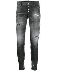 DSquared² - Distressed Zipped Ankle Skinny Trousers - Lyst