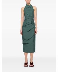 paris georgia sammy fitted satin midi dress Mina Midi Dress, in Champagne Luxe Satin | Show Me Your Mumu main image 1