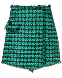 MSGM - Tweed Houndstooth-Pattern Shorts - Lyst