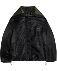 HOMMEGIRLS - Zipped-Hood Logo-Patch Bomber Jacket - Lyst