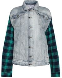 Natasha Zinko - Check Sleeve Denim Jacket - Lyst