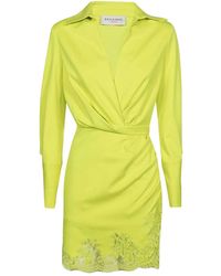 Ermanno Scervino - Lace-Trimmed Mini Shirt Dress - Lyst