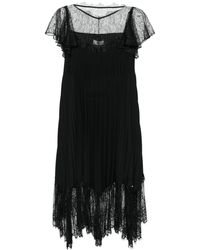 Nissa - Lace-detailed Pleated Midi Dress - Lyst