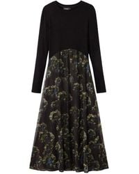 Desigual - X M. Christian Lacroix Floral-Print Ribbed-Knit Midi Dress - Lyst