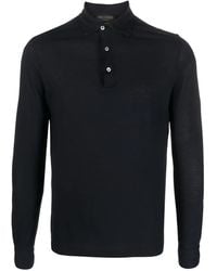 Dell'Oglio - Long-Sleeve Cotton Polo Shirt - Lyst