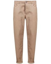Brunello Cucinelli - Garment-Dyed Comfort Lightweight Denim Traditional Fit Five-Pocket Trousers - Lyst