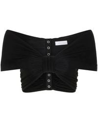 Rabanne - Top Drapeado Con Hombros Descubiertos - Lyst