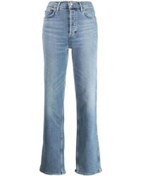 RE/DONE - Vaqueros Rectos De Talle Alto - Lyst