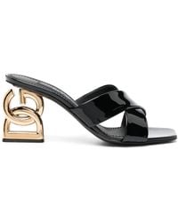 Dolce & Gabbana - Dg Logo Patent Sandal - Lyst