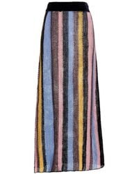 Agua Bendita - Cyprus Striped Crochet Maxi Skirt - Lyst