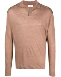 Ballantyne - Long-sleeve Linen Knit Polo Shirt - Lyst