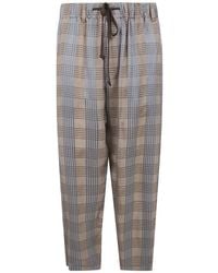 Uma Wang - Pantalones A Cuadros Con Cordones - Lyst
