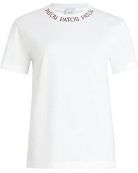 Patou - T-Shirt mit Logo-Stickerei - Lyst