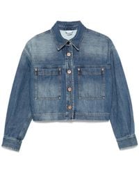 Aspesi - Cropped-Jacke aus Denim - Lyst