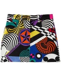 Versace - Printed Velvet Mini Skirt - Lyst