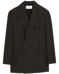 Ami Paris - Double-Breasted Striped Wool Blazer - Lyst