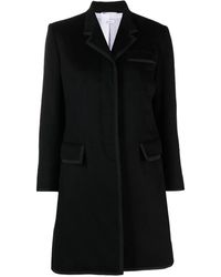 Thom Browne - Long Grosgrain Ribbon-Trim Coat - Lyst