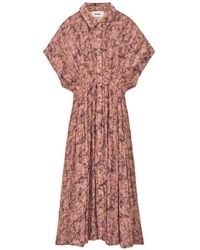 Ba&sh - Adena Floral-Print Pleated Midi Dress - Lyst