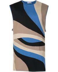 Amir Slama - Tanktop Met Colourblocking En Vlakken - Lyst