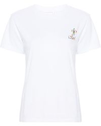 Chloé - T-shirt en coton à logo brodé - Lyst