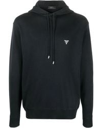 Prada - Sudadera con capucha y logo bordado - Lyst
