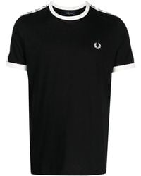 Fred Perry - Logo-Tape Cotton T-Shirt - Lyst