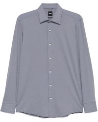 BOSS - Geometric-Print Long-Sleeve Shirt - Lyst