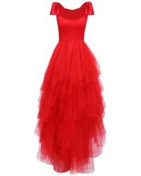 Gemy Maalouf - Bow-Detail Tiered Maxi Dress - Lyst