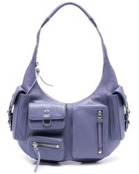 Blumarine - Pocket-embellished Leather Shoulder Bag - Lyst