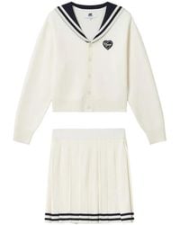 Chocoolate - Ensemble Cardigan-Jupe Plissée À Col Marin - Lyst