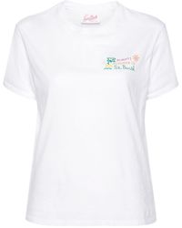 Mc2 Saint Barth - Emilie Embroidered Cotton T-shirt - Lyst