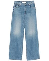 Mother - Spinner Zip Sneak Wide-Leg Denim Jeans - Lyst