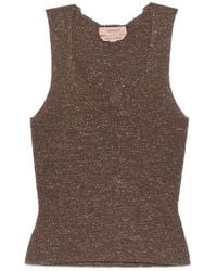Twinset - Linen Knit Top With Lurex - Lyst