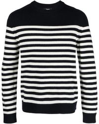 Theory - Latho Striped Cotton Jumper - Lyst
