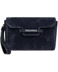 DSquared² - Twin Suede Clutch Bag - Lyst