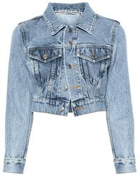 Alexander Wang - Rhinestone Denim Jacket - Women's - Cotton - Lyst