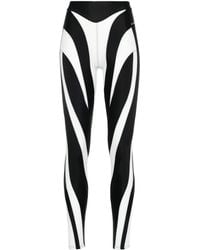 Mugler - Legging noir et blanc à assemblage en spirale - Lyst