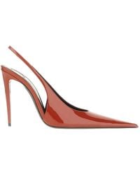 Saint Laurent - Guermantes Patent-Leather Slingback Pumps - Lyst