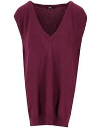 LA ROSE - Oversized V-Neck Sweater Vest - Lyst