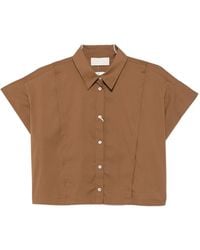 iBlues - Cropped Button-Down Shirt - Lyst