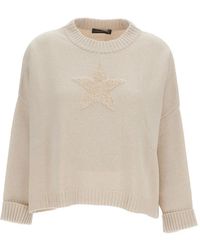 Lorena Antoniazzi - Star-Intarsia Crew-Neck Sweater - Lyst