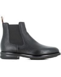 Santoni - Elastic-Panel Leather Boots - Lyst