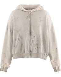 SAINT Mxxxxxx - Ripped Hooded Zip Sweater - Lyst