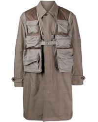 Undercover - Karierter Mantel mit aufgesetzten Taschen - Lyst