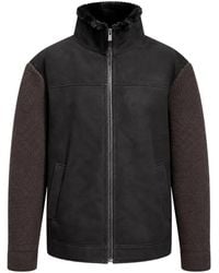Poche Paris - Veste À Manches En Maille Et Col En Fourrure Artificielle - Lyst