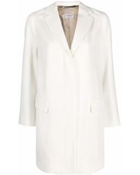 Alberto Biani - Buttoned Up Wool Coat - Lyst