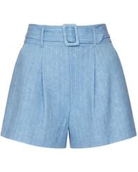 Veronica Beard - Piper Pinstripe Belted Shorts - Lyst