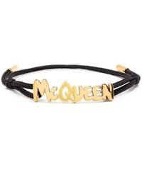 McQueen - Bracciale in cotone con graffiti di mcqueen - Lyst